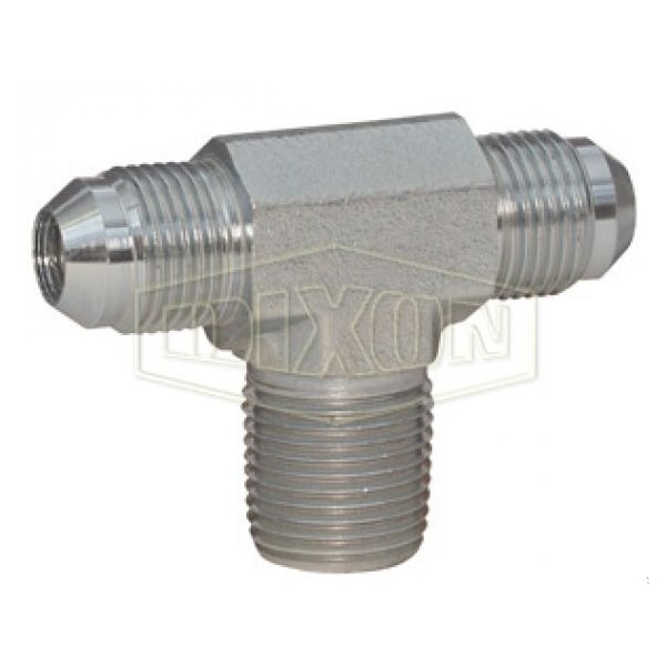 Dixon Branch Tee, 1-5/16-12 x 1-11-1/2 Nominal, 37Deg Male Flare x MNPT, Steel, Domestic 2601-16-16-16 - main